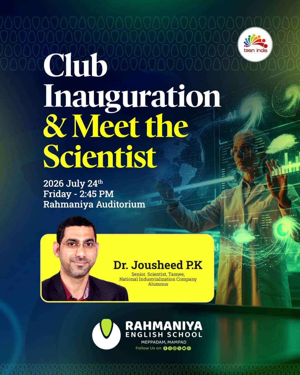 Club inauguration and And meet the Scientist